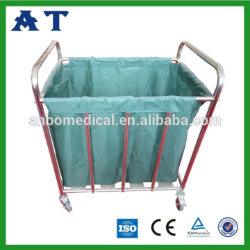 Acero inoxidable Quadrate hotel de limpieza Linen Trolley housekeeping cart